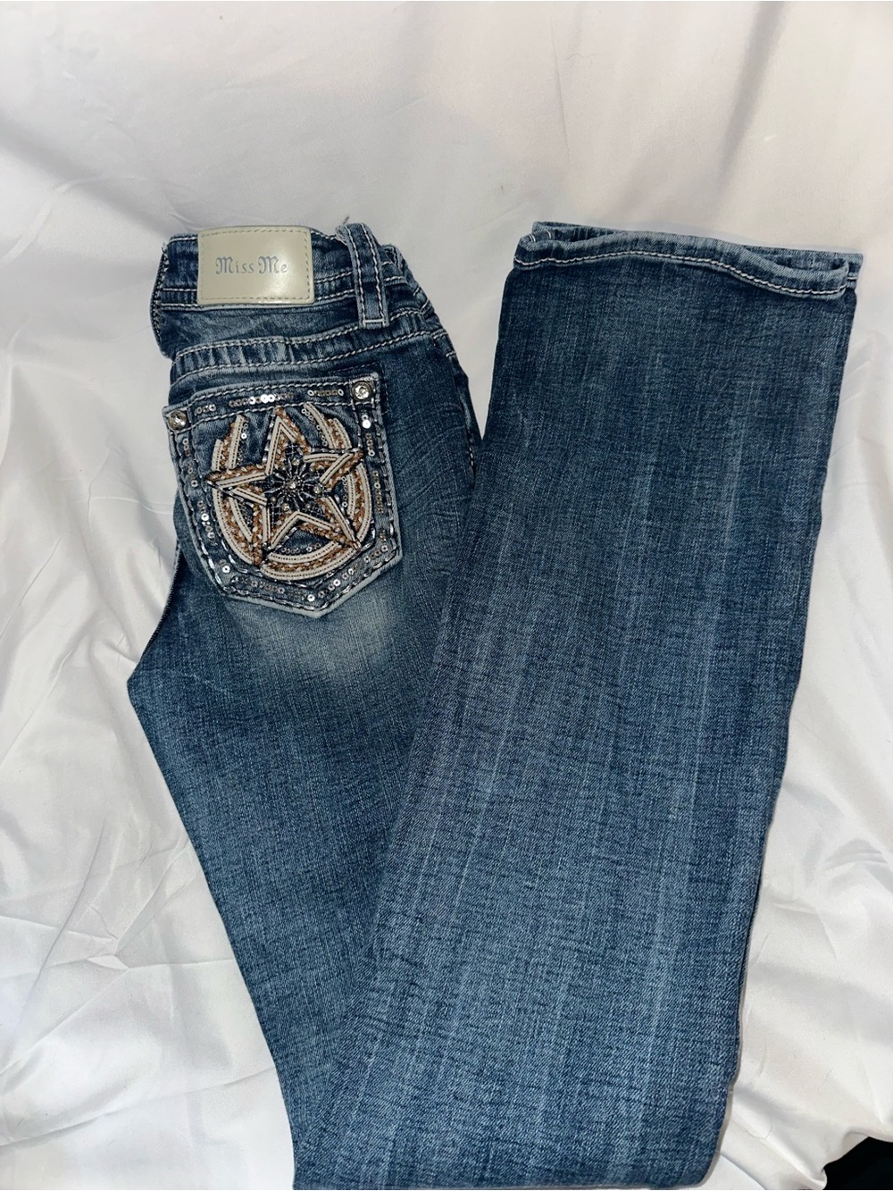 Miss Me Size 24 Star Embellished Bootcut Jeans Rhinestone Y2K Western